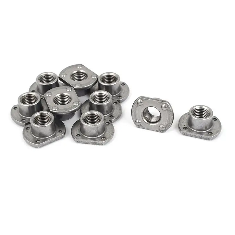 

7/16 inch -20 slab steel carbon projection base 4 Welded T-nuts 10 pieces