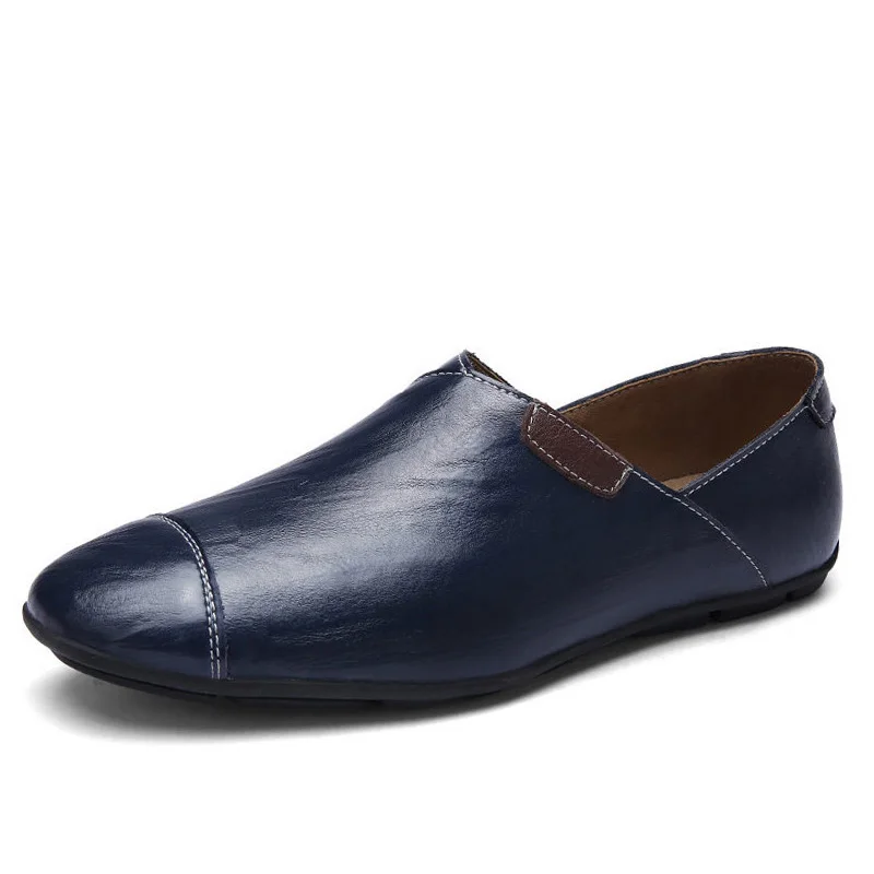 

Italian Style Men Causal Shoes Comfort Genuine Leather Loafers Soft Outdoor Driving Shoes Male Footwear