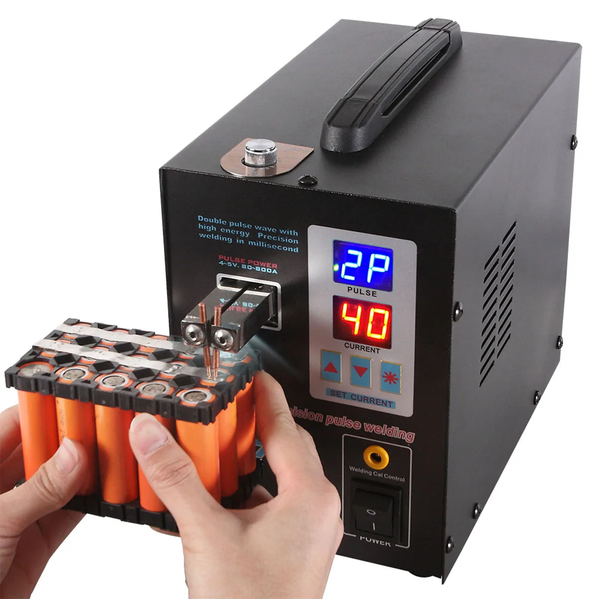 

S737G Battery Spot Weldering Machine Double Digital Display Led Light Precision Pulse Spot Welding Machine 140x245x200mm