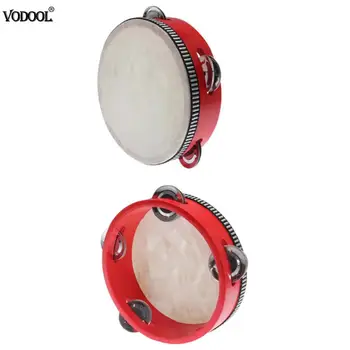 

Educational Toy Musical Tambourine Beat Instrument Hand Drum Childrens Kids Wood Baby Musical Drum Beat Hand Drum Red