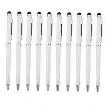 10x 2в1 емкостный стилус/шариковая ручная письменная ручка для сенсорного экрана Белый