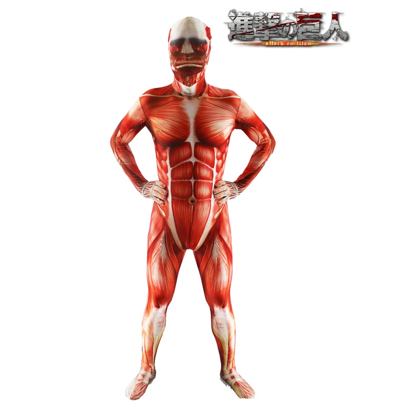 

Anime Attack On Titan Cosplay Shingeki No Kyojin Cosplay Colossal Prop Tights Muscle Man Halloween Cosplay Costumes