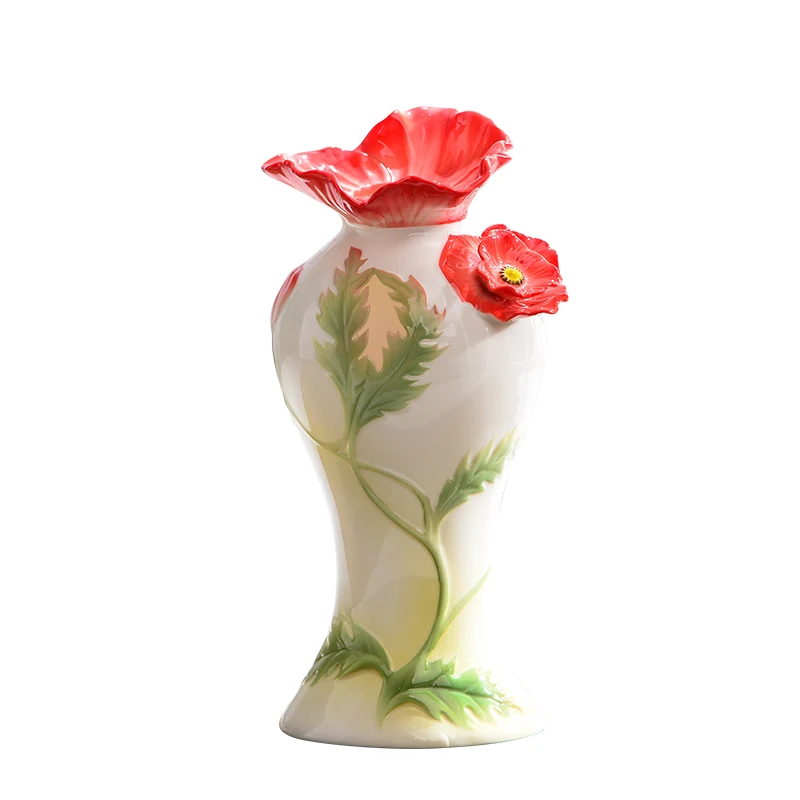Yolife Chinese Porcelain Enamel Ceramic Flower Vase Fancy Style