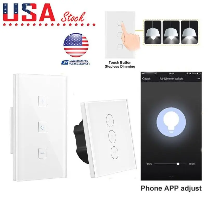 LED Wifi Dimmer Smart Light Dimmer Touch Screen Sensor Light EU US Standard Wall Smart Touch