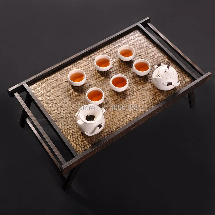 Тайские ремесла деревянный столик-поднос со складными ножками окно небольшой стол тайская мебель Юго-Восточной Азии стиль дома бамбуковый чайный столик