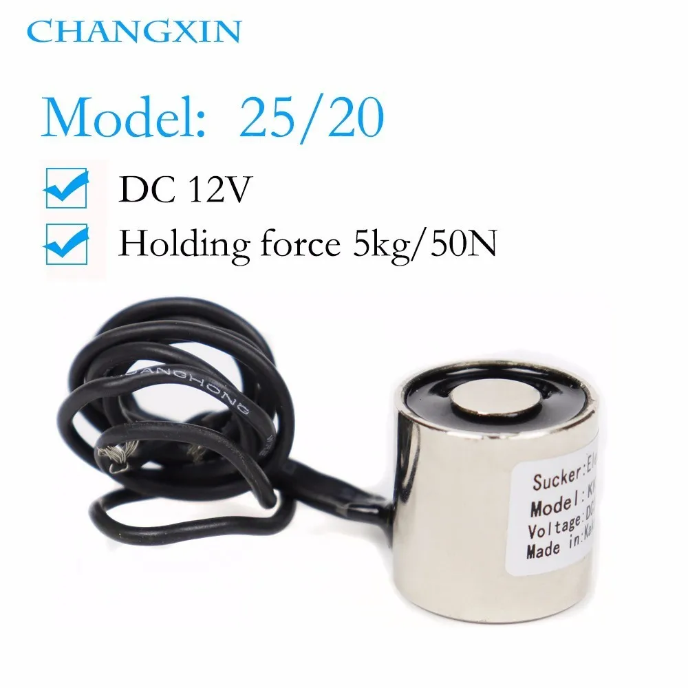 

25*20mm 5kg 50n Waterproof Mini Electromagnet Dc 6v 12v 24v 36v Electric Solenoid Strong Sucker Holding Electro Magnet
