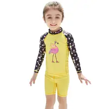 Дети Плавательный комплект обувь для девочек солнцезащитные купальники дети из двух частей гвардии разделение купальник