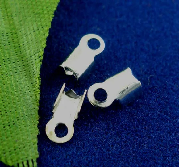 

DoreenBeads 1500PCs Crimps Silver Plate LOOPED END CAPS 2.4x3 mm (B01871), yiwu