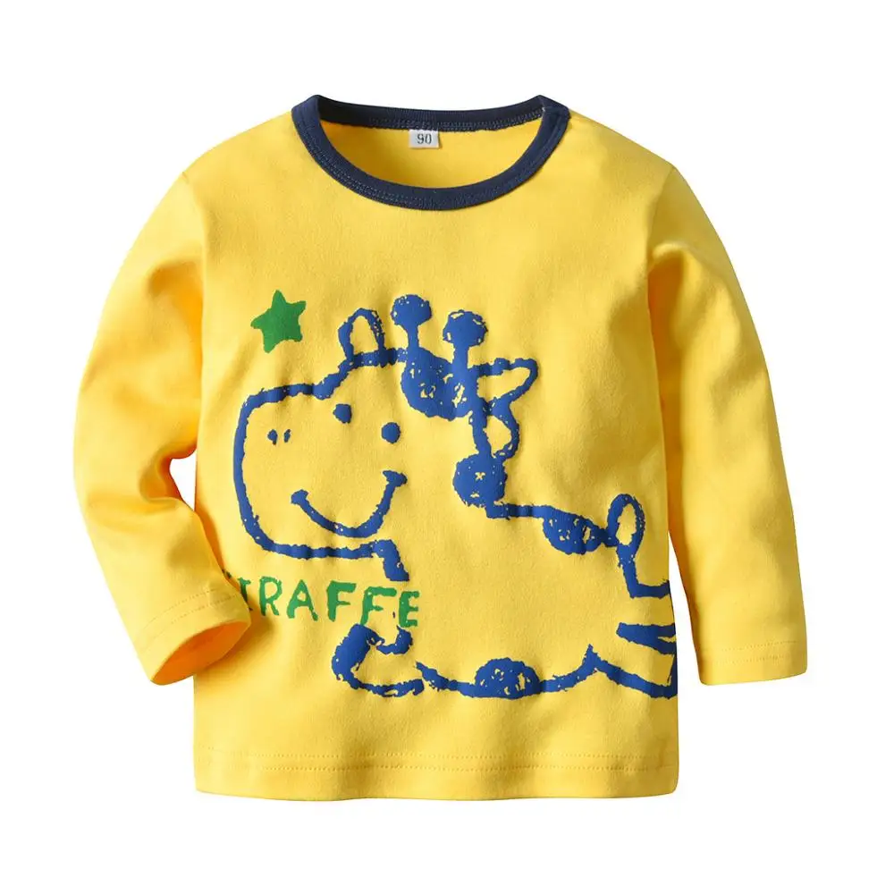 

VTOM Baby Boys Long-sleeved T-Shirt Kids Yellow Cartoon T-Shirt Pure Cotton Kids Clothes With Quality Assurance XN48