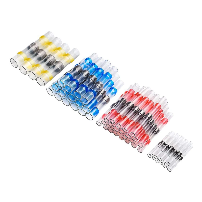 

55Pcs Solder Seal Wire Connector,Solder Seal Heat Shrink Butt Connectors,Waterproof Electrical Butter Terminals Wire Splice Fo