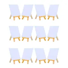 4 на 4 дюйма мини холст и 8*16 см мини деревянный мольберт в комплекте для рисования школьные принадлежности для студентов, 12 пачек