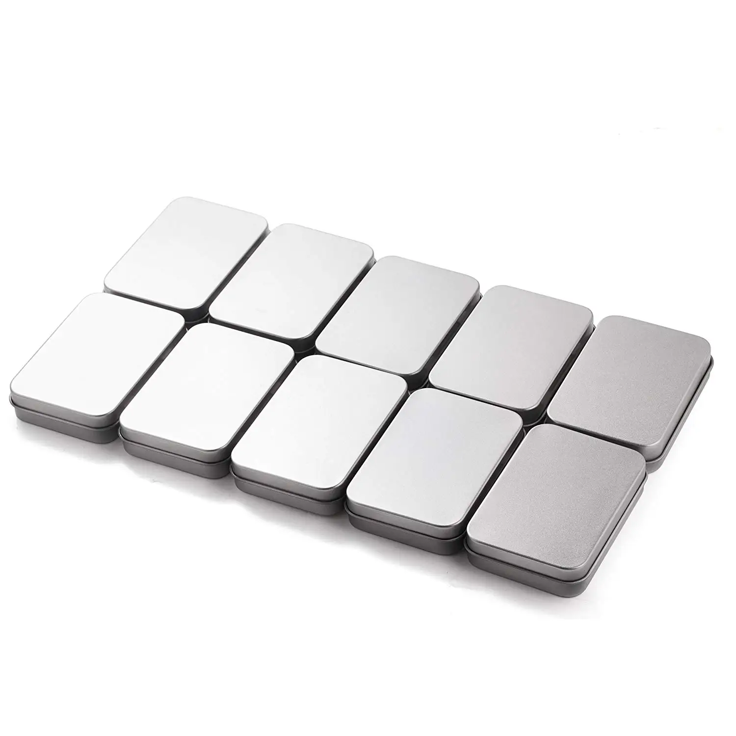 

10 Pcs 3-1/2''X2-1/2''X4/5'' Rectangular Empty Tins Box Containers For First Aid Kit,Survival Kits,Storage,Herbs,Pills,Crafts