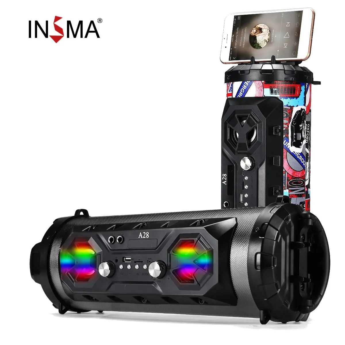 

INSMA Hifi Portable bluetooth Speaker FM Radio Move KTV Wireless Surround Sound Subwoofer 20W Outdoor Speakers Boombox TF USB