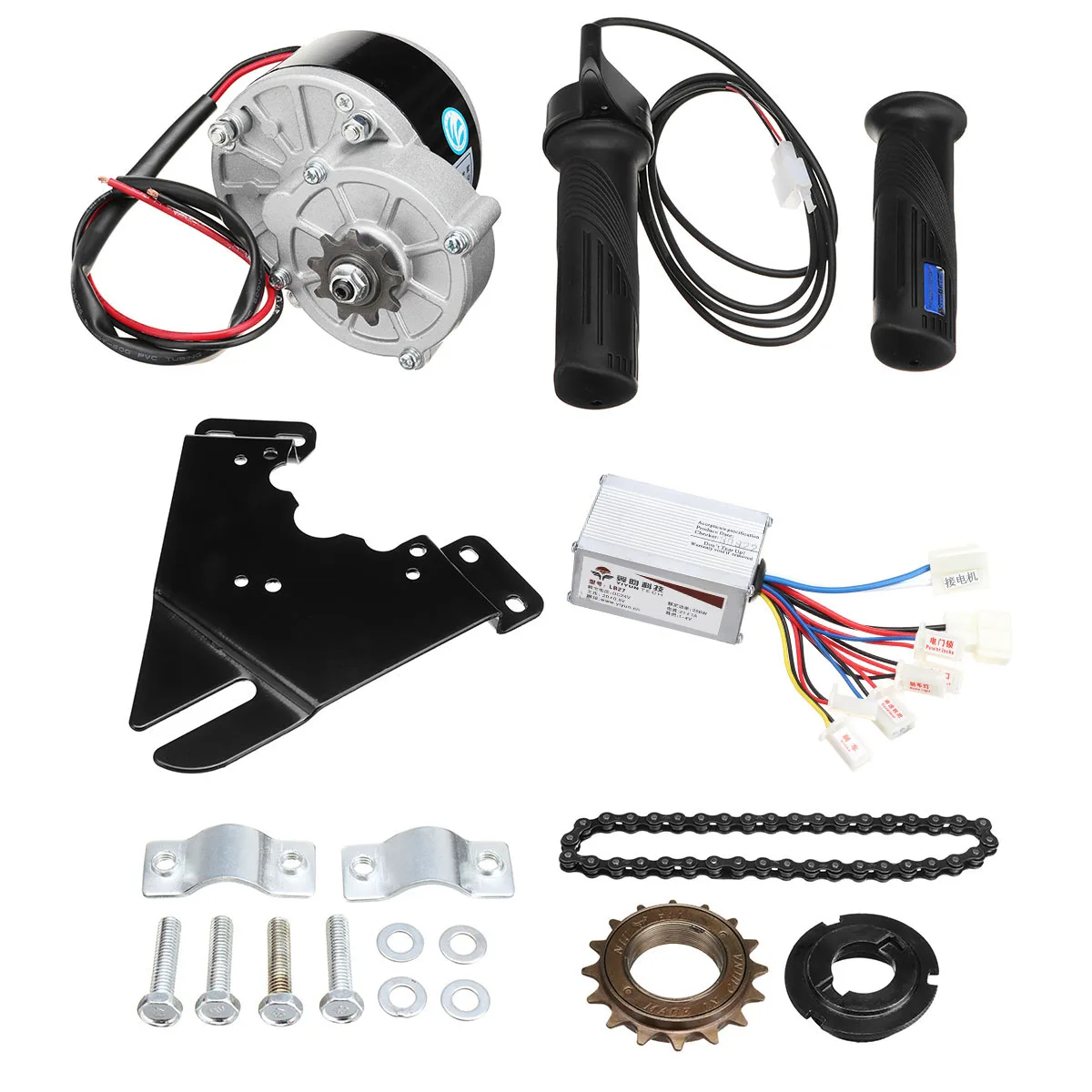 Perfect 24V 250W Electric Scooter Motor Conversion Kit Brushed Motor Controller Set For 20-28" Electric Bike Skatebord Bicycle Kit 1