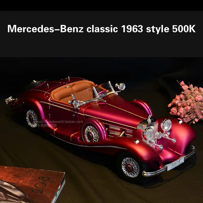 Gallop 1:18 Benz 500K 190SL Restore Ancient Ways Vintage Car Simulation Alloy Automobile Of Furniture For Display Than Box