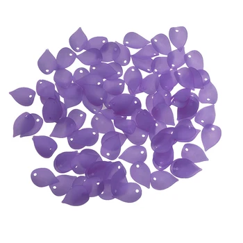 

560pcs Acrylic Frosted Petals Plastic Leaf with Hole for Jewelry Making DIY Craft Hair Accessories Wedding Decoration (Purple)