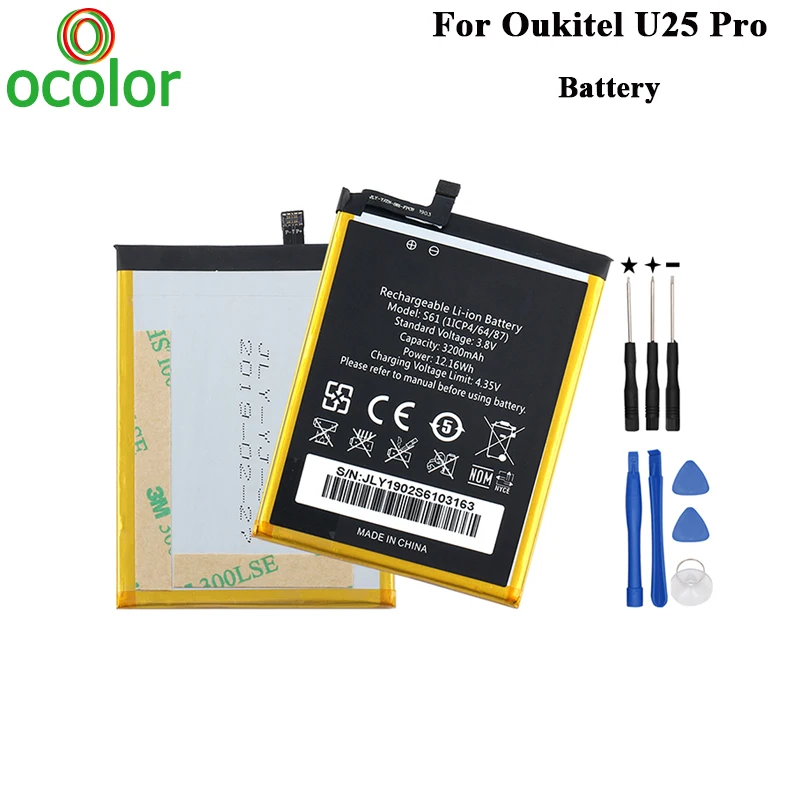 ocolor For Oukitel U25 Pro Battery 3200mAh Replacement Backup High Capacity With Tools In Stock | Мобильные телефоны и