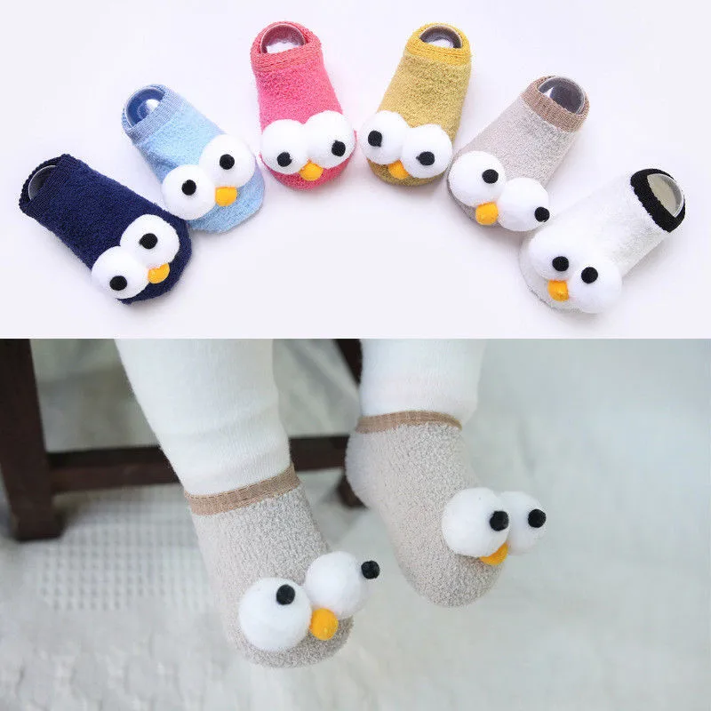 

Cute Toddler Non-Slip Boot Socks Kids Baby Cartoon Warm Anti-slip Slipper Exoti Winter Unisex Baby Wool Socks Thick Floor Socks