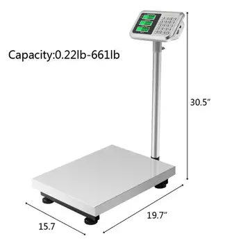 

Leadzm 300KG/661lbs Electric Postal Scale LCD Display Personal Floor Postal Platform Scale