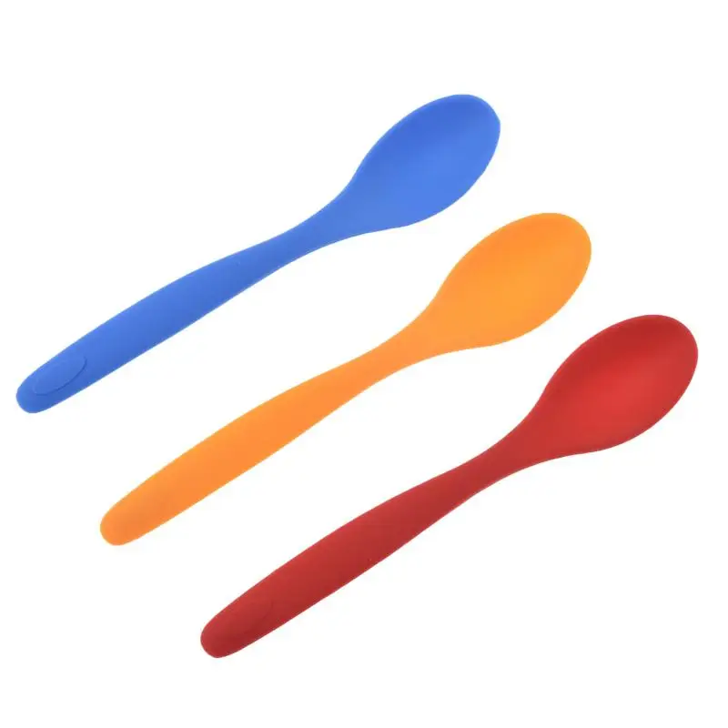 

Flexible Heat Resistant Silicone Spoon Scraper Spatula Ice Cream Cake For Shovel Kitchen Tool Utensil Baby Edible Spoon