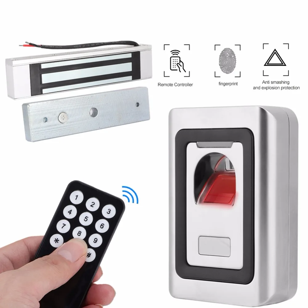 

Fingerprint Door Access Control Power Supply Magnetic Lock Exit Button Security System Kit 2019 New