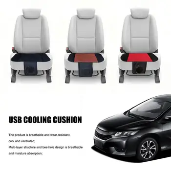 

USB Cooling Cushion No Backrest Ventilation Seat Pad Car Home Dual Seat Composite Airy Fabric Mat