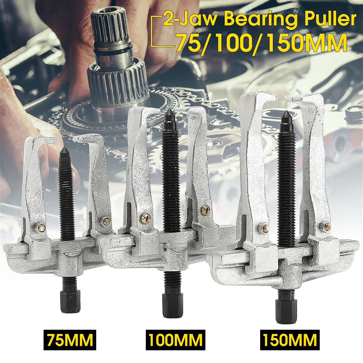 

75/100/150mm Two for Jaw Arm Bolt Gear Wheel Bearing Puller Repair Tool Electrical materials American two claw