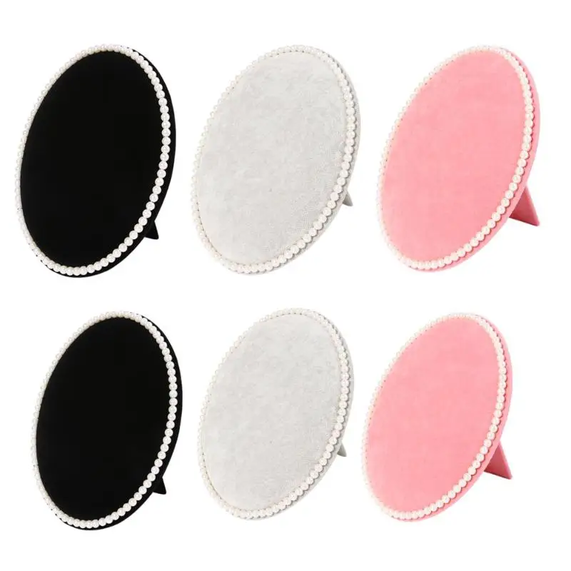

MDF Wood Pearl Flannelette Earrings Ear Studs Ring Show Case Jewelry Stand