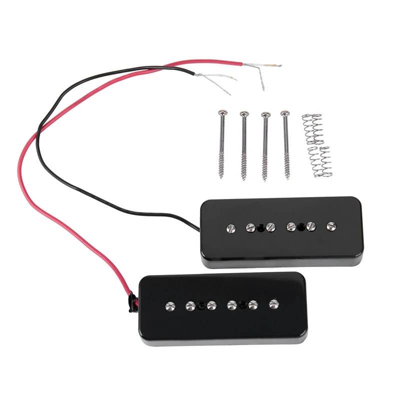 

ABGZ-A Set P90 Electric guitar Soapbar Single Coil Pickups P 90 Soap bar Pickups - Black