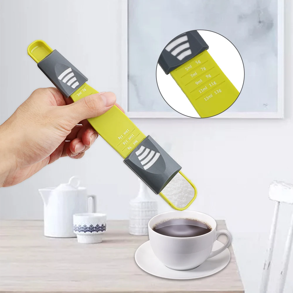 

Kitchen Tools Measure Cup Food Thickening Drinking Baking Spoons Adjustable Scale Measuring Spoon Double End Eight Stalls