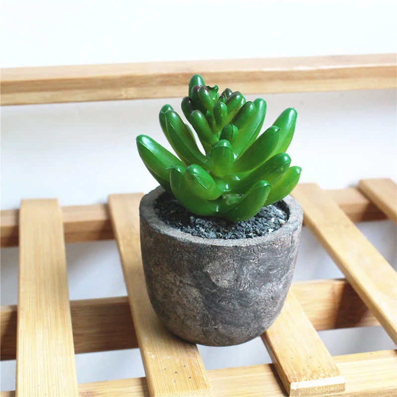 

Mini Artificial Fake Cactus Succulent Plant Bonsai W/ Pot Indoor Garden Decor