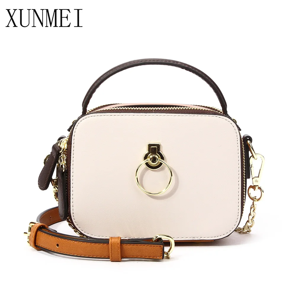 

XUNMEI Women's Small Chains Handbags and Purses Elegant Ladies PU Shell Crossbody Bags for Women Circle Ring Phone/Camera Bags