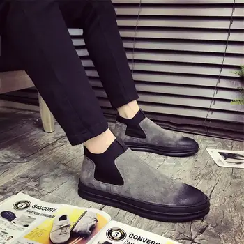 

Classics Fashion Men Motorcycle Boots Ankle Round Toe Solid Lace up Boots Low Winter Casual Outdoor Working Shoes