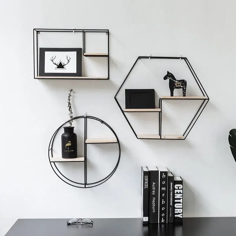 

Retro Decorative Storage Rack Restaurant Porch Room Ornaments Creative Living Room Rack Wall-mounted Shelf Decoration Pendant