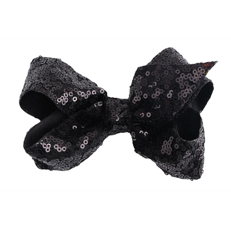 

1pc Large Sequin Hair Bow Alligator Clips Headwear Baby Girls Hair Accessories Black Gold Purple Blue Pink Green