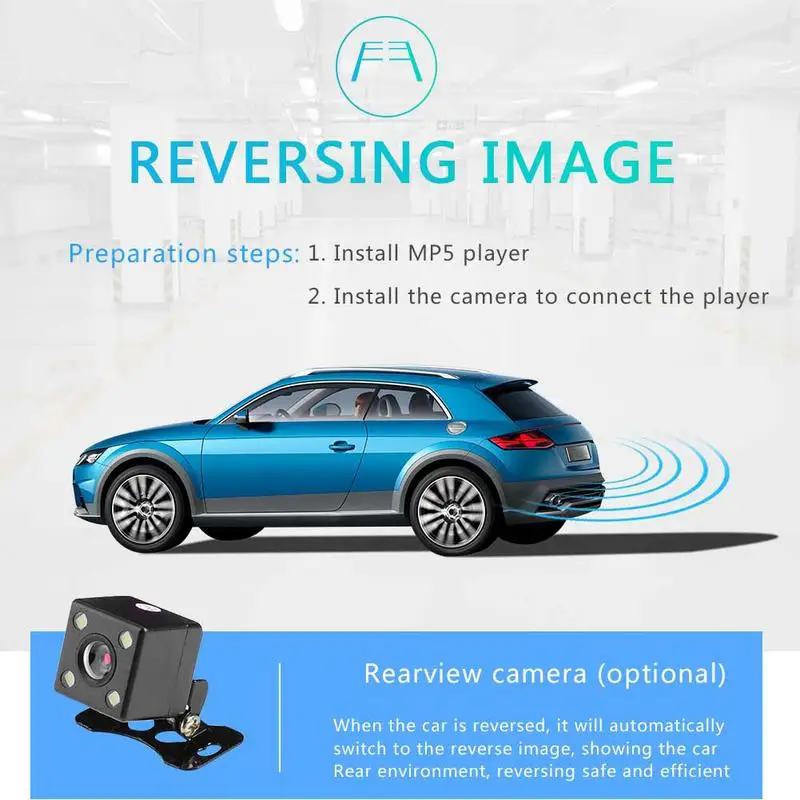 

4.1 Inch 1 DIN Car MP5 Player Bluetooth FM Transmitter Radio Stereo Head Unit with Remote Control Can be Connected to Camera