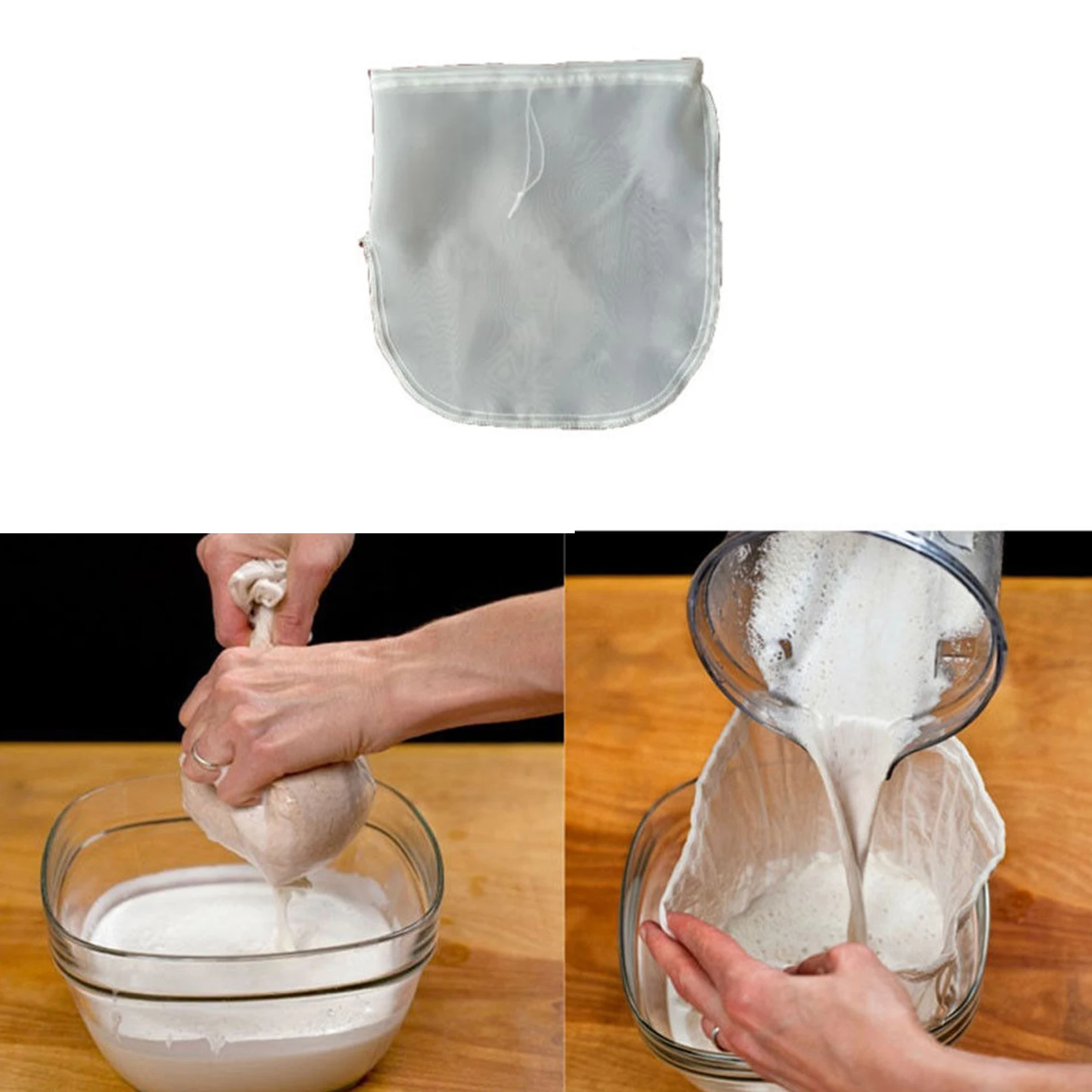 Strainer Reusable Fine Cheesecloth Mesh Milk Bag Cold Brew Nylon Coffee