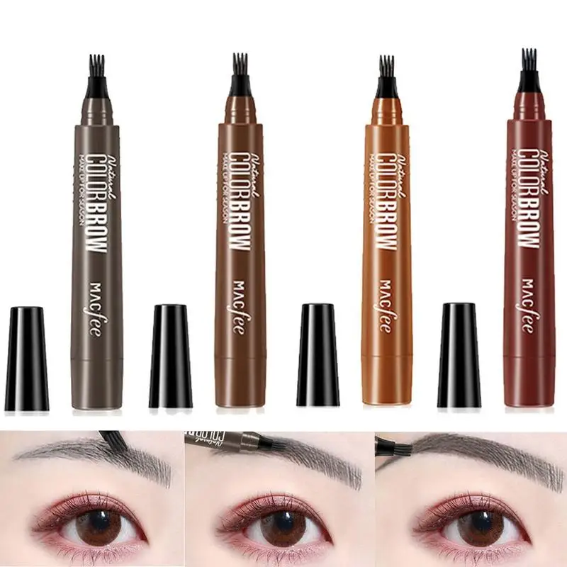 

Long-lasting Super Fine Tattoo Eyebrow Pencil Liquid Eyebrow Pen Waterproof Four-prong Eyebrow Enhancer Pen Makeup Tools