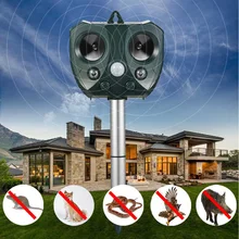Ultrasonic Pest And Rodent Repeller Mice/Rat Mouse Solar Bird Repeller Scarer PIR Sensor Cat/Dog/Fox/Snake etc. Animal Keep Away