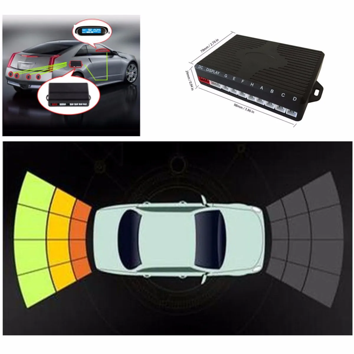 Sensores de aparcamiento para coches Radar de respaldo inverso de aparcamiento con 8 sensores pantalla de visualización de automóviles Parktronic para BMW