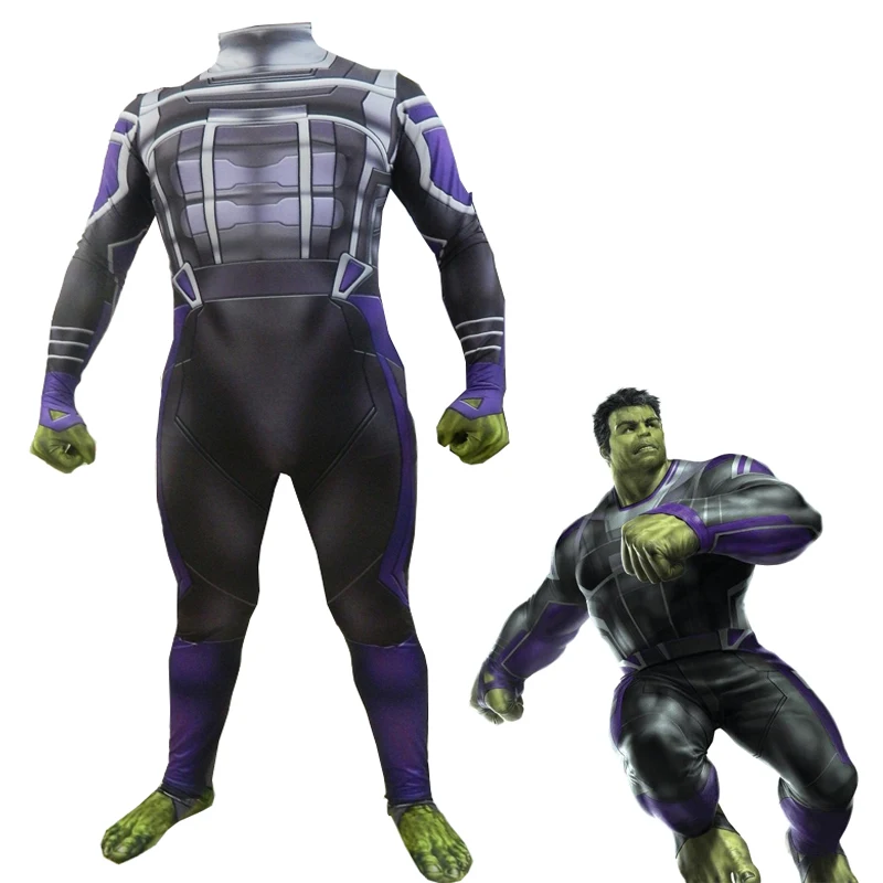 

Avengers 4 Endgame Hulk Cosplay Costume Superhero Robert Bruce Banner Zentai Bodysuit Suit Jumpsuits Halloween Costume For Adult