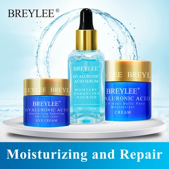 

BREYLEE Hyaluronic Acid Set Moisturizing Serum Face Facial Cream Eye Cream Improves Dryness Rough Whitening Repairing Skin Care
