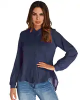 Повседневное Свободная блузка рубашка для женщин 2019 ZANZEA демисезонный пикантные однотонные Стенд воротник с длинным рукавом нерегулярные