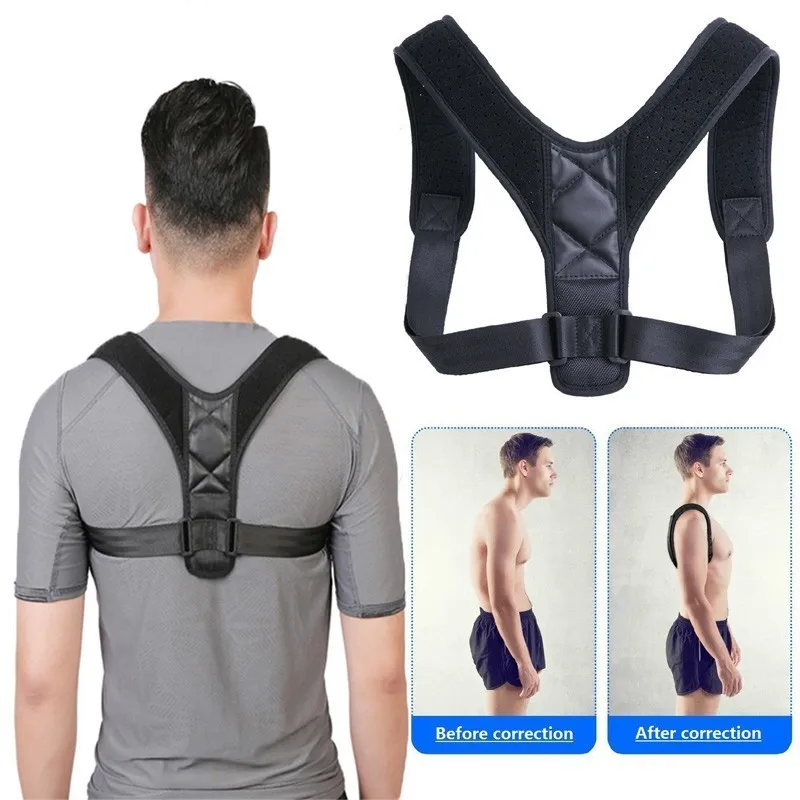 

Adjustable Back Posture Corrector Brace Elastic Nylon Belt Shoulder Lumbar Spine Support Invisible Humpback Belt For Women Men