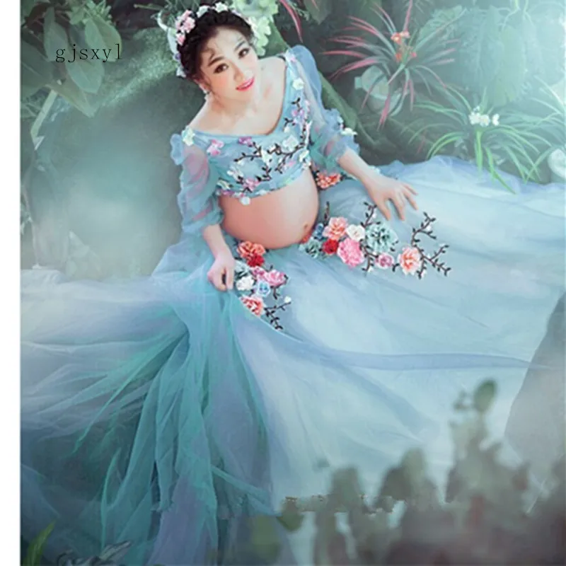 

New sexy fashion pregnant women dress flower Fairy pregnant women photo mop skirt dress photography photo mothers photo studio p