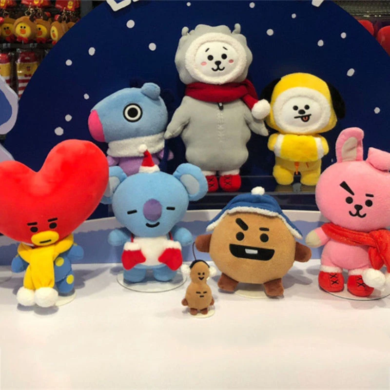 Счастливая обезьяна Новый Bt21 игрушечные лошадки милые BTS плюшевые мягкие куклы Подарочные игрушки для детей Взрослые День рождения