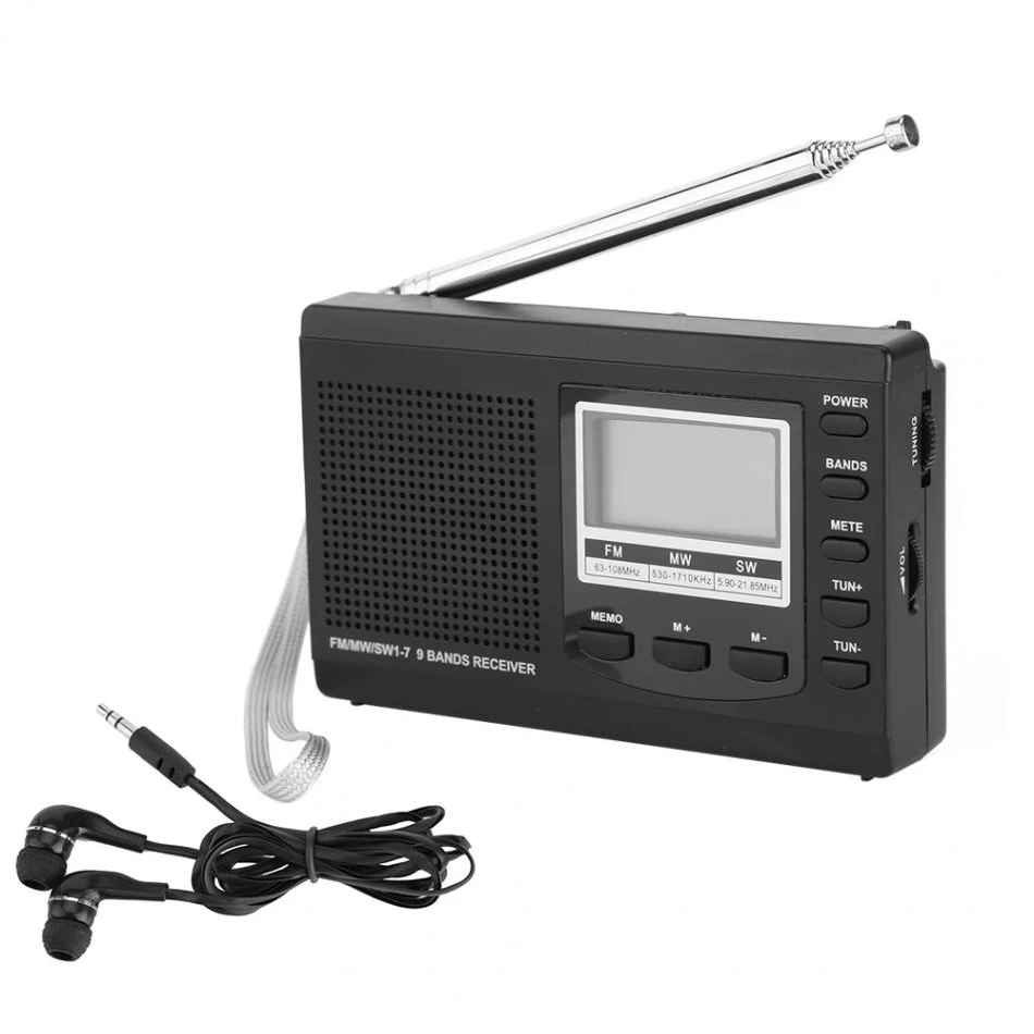 LEORY портативное радио FM MW SW цифровой будильник приемник мини ручной встроенный