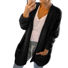 Длинный женский свитер, повседневные женские джемперы, пушистый теплый джемпер, зима, кардиганы больших размеров, женские шерстяные свитера, пальто