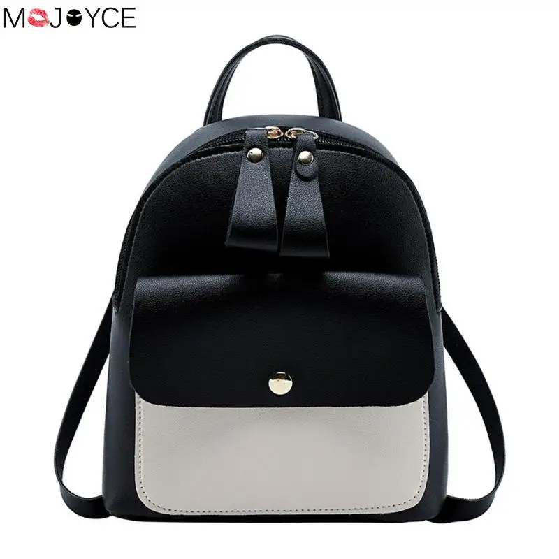 

Simple Hit Color Backpack for Women Fashion PU Leather Travel Shoulder Bags Crossbody Small Bags Messenger mochila feminina