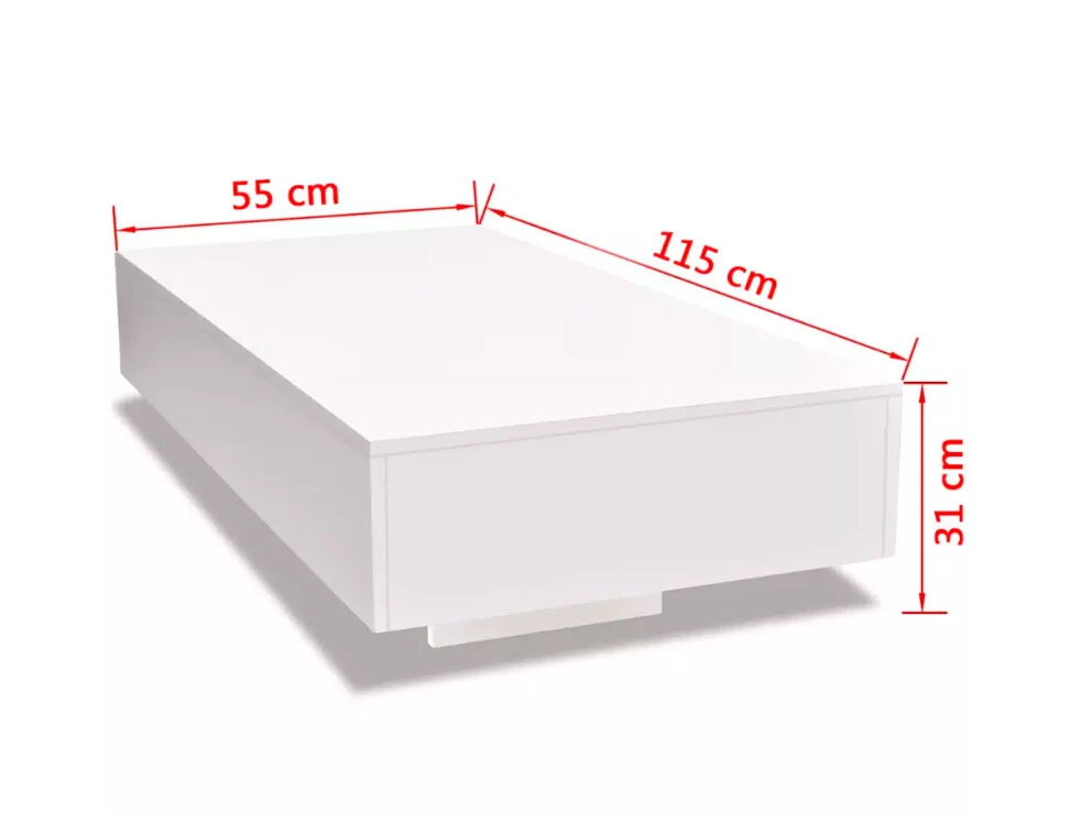 vidaXL Coffee Table High Gloss White 244021 vidaXL Coffee Table High Gloss White 244021